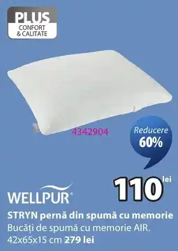 JYSK Wellpur stryn pernă din spumă cu memorie Ofertă