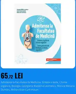 Emag Editura Paralela 45 Admiterea la Facultatea de Medicină. Sinteze si teste. Chimie organica. Biologie Ofertă