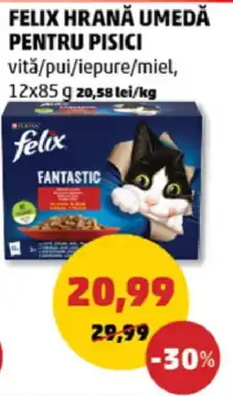 Penny felix hrană umedă pentru pisici vită/pui/iepure/miel Ofertă