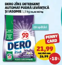 Penny Dero 2în1 detergent automat pudră levăntică și iasomie Ofertă