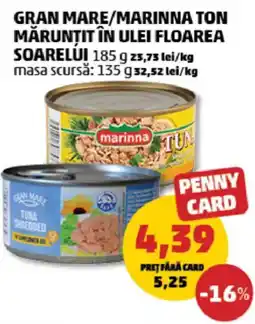 Penny Gran Mare tuna shredded in sunflower oil Ofertă