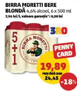 Penny Birra Moretti Bere Blondă Ofertă