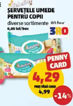 Penny Bebelino șervețele umede pentru copii Ofertă