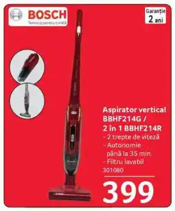 Selgros Aspirator vertical BBHF214G / 2 în 1 BBHF214R Ofertă