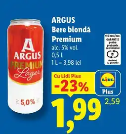 Lidl Argus bere blondă premium Ofertă