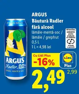 Lidl Argus bautura radler fara alcool Ofertă