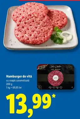 Lidl Wau hamburger de vită cu ceapă caramelizată Ofertă
