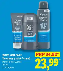Lidl Dove men care deo spray / stick / cremă Ofertă