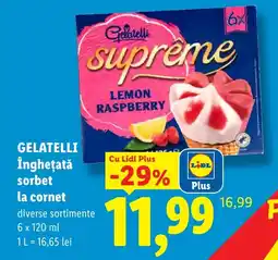 Lidl Gelatelli sorbet la cornet Ofertă