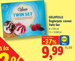 Lidl Gelatelli înghețată cornet twin set Ofertă
