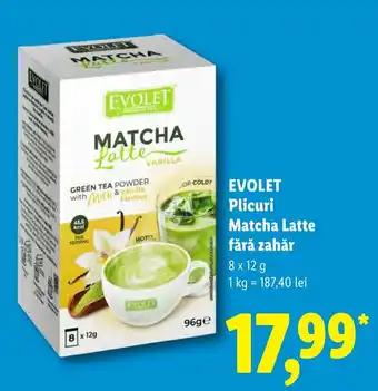 Evolet plicuri matcha latte fără zahăr