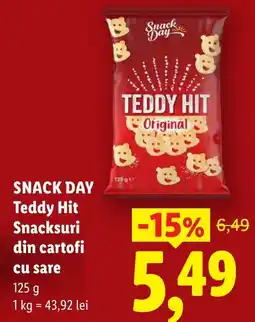 Lidl Snack Day Teddy Hit Snacksuri din cartof cu sare Ofertă