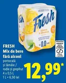 Lidl Fresh mix de bere fără alcool portocală și lămâie / rodie și grepfrut Ofertă