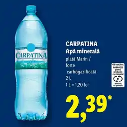 Lidl Carpatina Apă minerală Ofertă