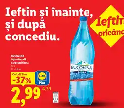 Lidl Bucovina Apa minerala carbogazificata Ofertă