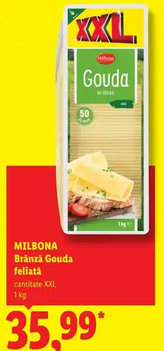 Lidl Milbona brânză gouda feliată Ofertă