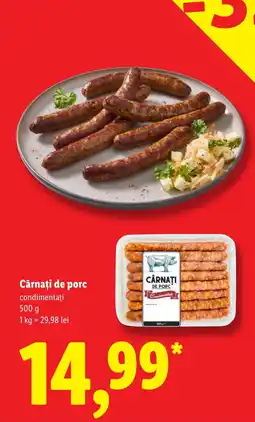 Lidl Cârnați de porc condimentați Ofertă
