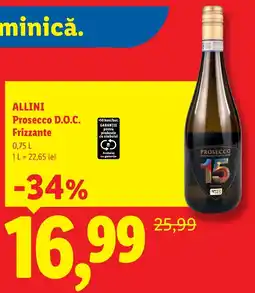 Lidl Allini Prosecco D.O.C. Frizzante Ofertă