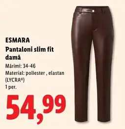 Lidl Esmara pantaloni slim fit damă Ofertă