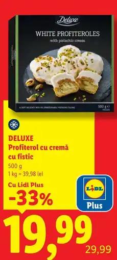 Lidl Deluxe Profiterol cu cremă cu fistic Ofertă