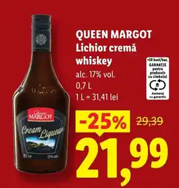 Lidl Queen Margot lichior cremă whiskey Ofertă