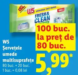 Lidl W5 șervețele umede multisuprafețe Ofertă