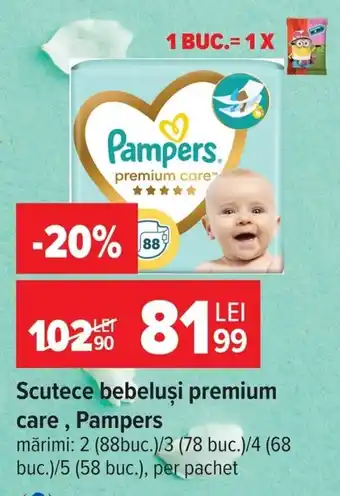 Pampers scutece bebeluși premium care