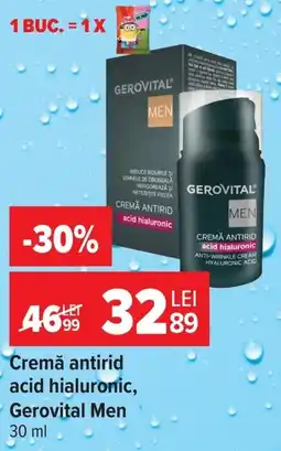 Carrefour Gerovital men cremă antirid acid hialuronic Ofertă