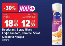 Carrefour Nivea deodorant spray ediție limitată, caramel sărat, ciocolată neagră Ofertă
