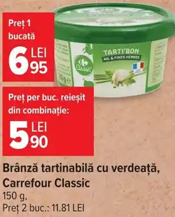 Carrefour Carrefour Classic Brânză tartinabilă cu verdeață Ofertă