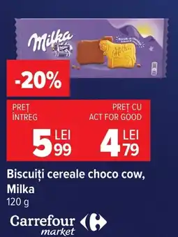 Carrefour Market Milka biscuiti cereale choco cow Ofertă