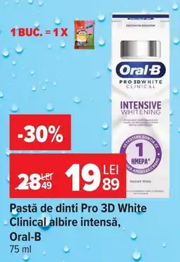 Carrefour Oral-B pastă de dinti pro 3d white clinical albire intensă Ofertă