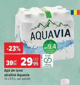 Carrefour Aquavia apă de izvor alcalină Ofertă