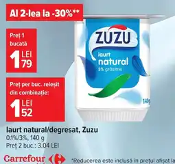 Carrefour Market Zuzu iaurt natural Ofertă