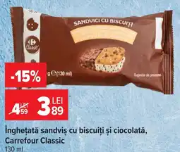 Carrefour Market Carrefour Classic înghețată sandviș cu biscuiți și ciocolată Ofertă