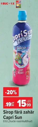 Carrefour Sirop fără zahăr Capri Sun Ofertă