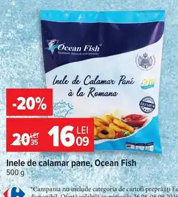 Carrefour Ocean Fish inele de calamar pane Ofertă