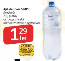 Supeco Simpl apă de izvor Ofertă