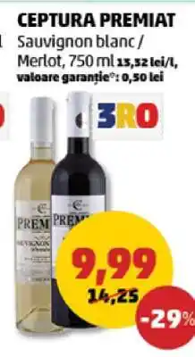Penny Ceptura Premiat Sauvignon blanc / Merlot Ofertă