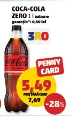 Penny COCA-COLA ZERO 1L Ofertă
