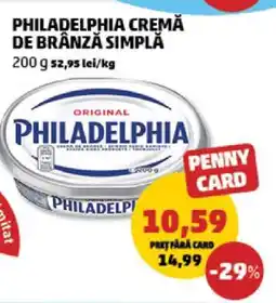 Penny Philadelphia Cremă de Brânză Simplă Ofertă