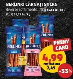 Penny BERLINKI CÂRNAȚI STICKS Ofertă