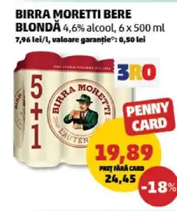 Penny BIRRA MORETTI Bere blondă Ofertă
