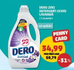 Penny DERO 2IN1 DETERGENT LICHID LAVANDĂ Ofertă