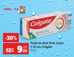 Carrefour Pastă de dinți Total Junior 7-12 ani, Colgate Ofertă