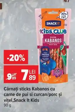 Carrefour Cârnați sticks Kabanos cu carne de pui și curcan/porc și vițel, Snack It Kids Ofertă