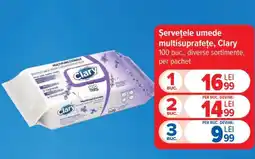 Carrefour Șervețele umede multisuprafețe, Clary Ofertă
