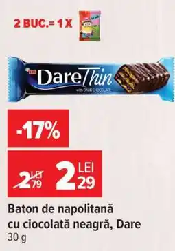Carrefour Baton de napolitană cu ciocolată neagră, Dare Ofertă