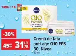 Carrefour Cremă de față anti-age Q10 FPS 30, Nivea Ofertă