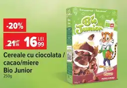 Carrefour Cereale cu ciocolata / cacao/miere Bio Junior Ofertă